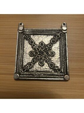 Antique Style Moroccan Indian Tribal Pendant Square Jewelry Lightweight Boho